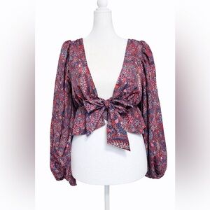 For Love And Lemons Multicolor Floral Blouse